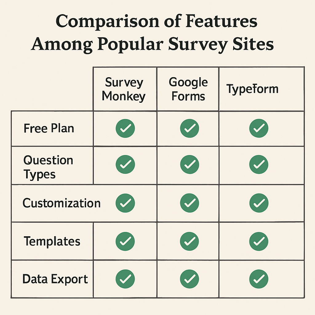 A comparison of features among popular survey sites