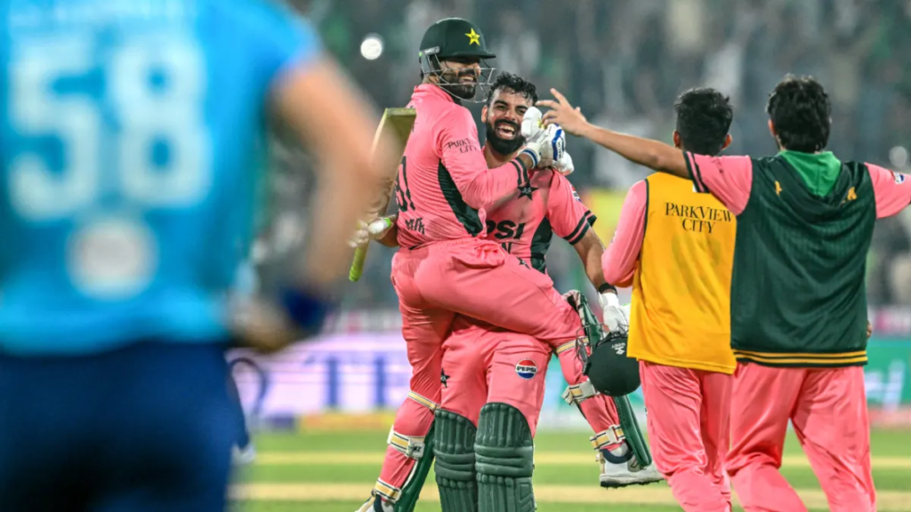 Shadab Khan Celebrating his hundred  113 vs England